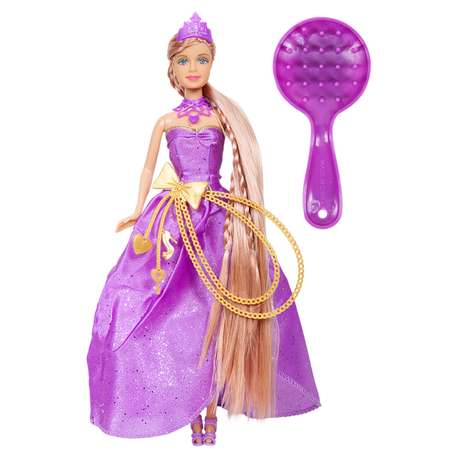 Кукла Defa Lucy Длинная коса в комплекте расческа фиолетовый