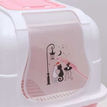 Туалет-домик Пижон с поддоном розовый