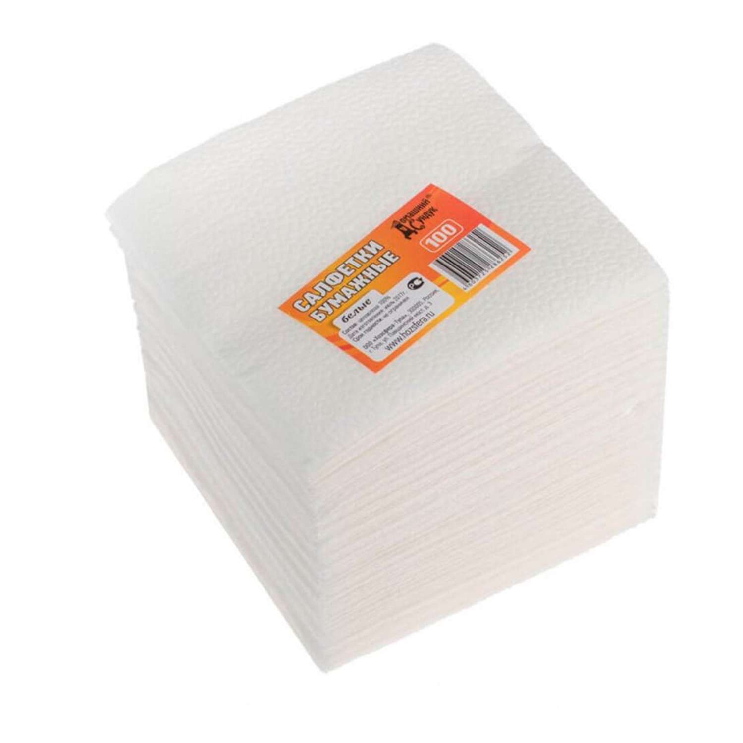 Салфетки бумажные Домашний сундук Арт.100 Белые ДС-12 - фото 1