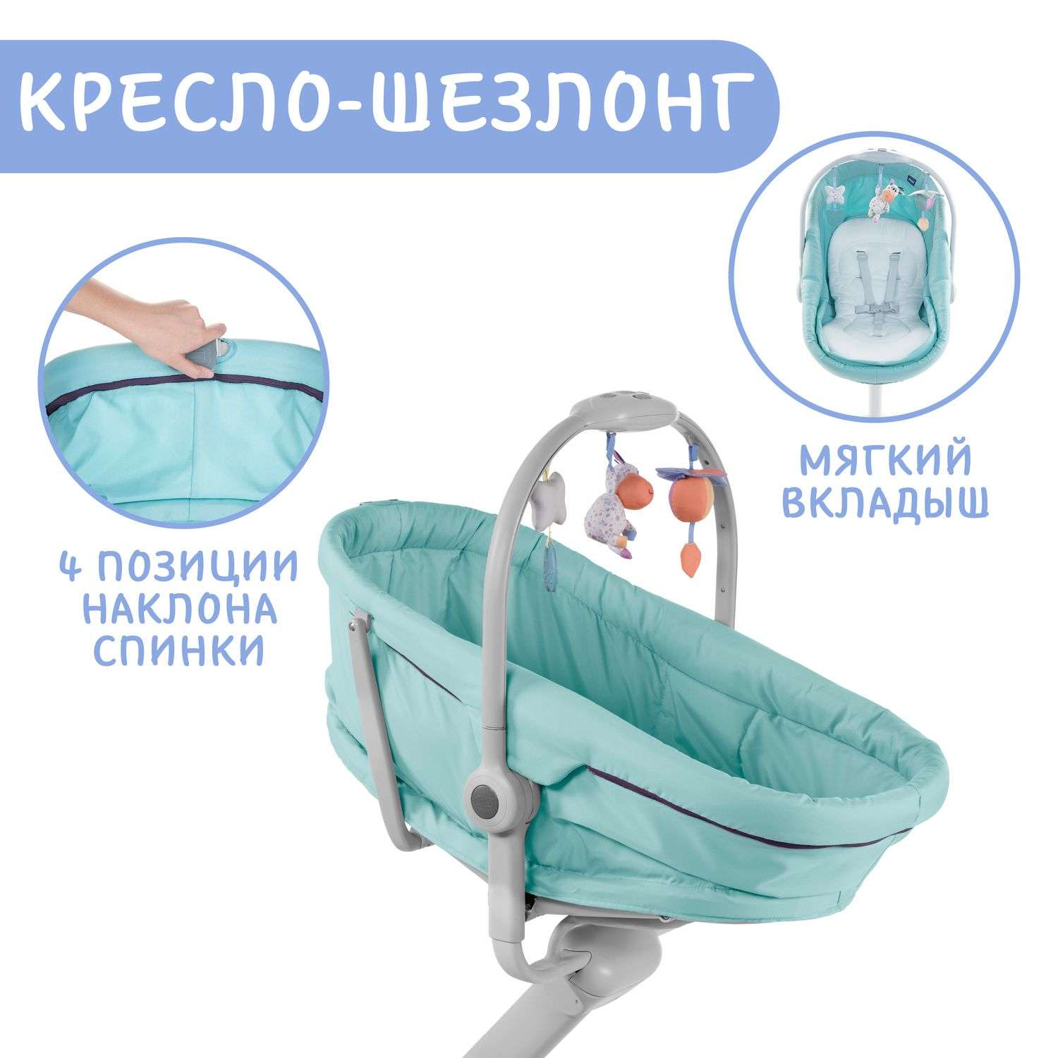 Кроватка-стульчик Chicco Baby Hug 4в1 Aquarelle - фото 12