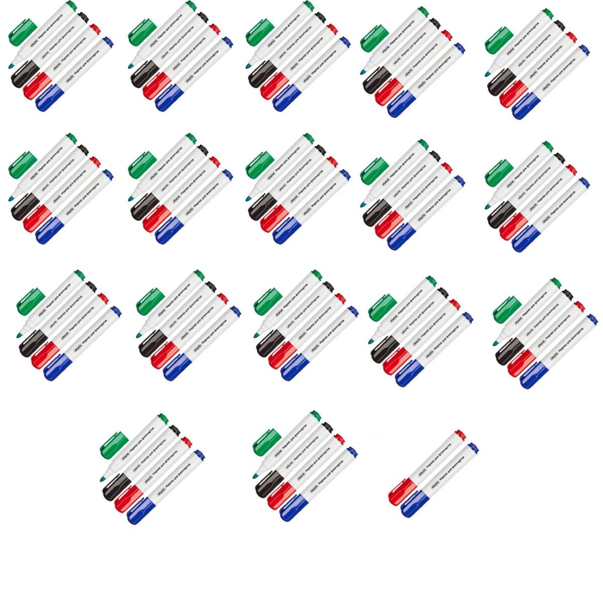 Маркер для флипчартов Attache по бумаге 2-3мм скошенный наконечник 4 цвета 70 шт - фото 1
