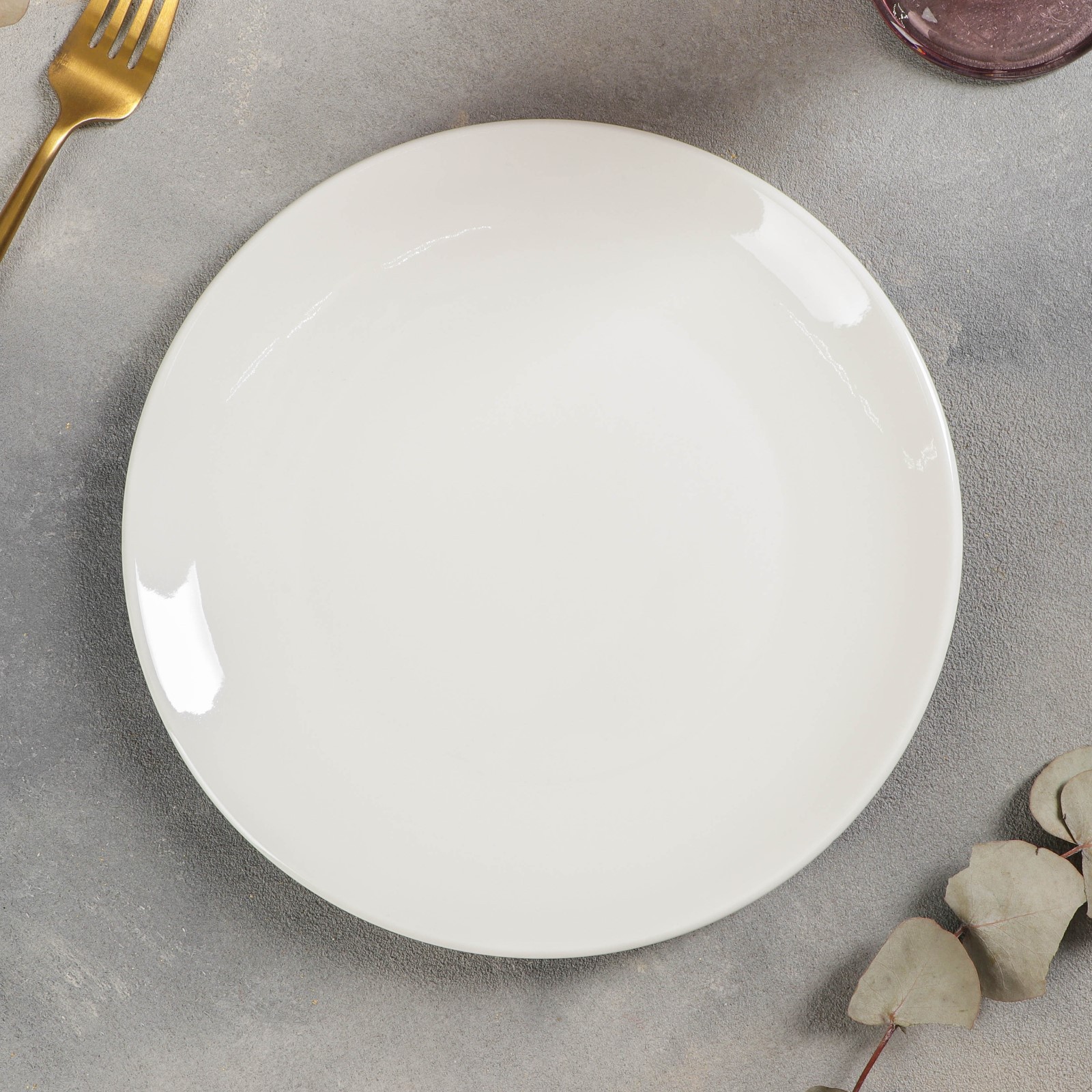 Тарелка Sima-Land фарфоровая обеденная White Label d=22 6 см цвет белый - фото 1