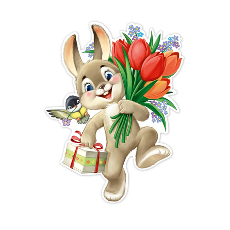 Плакат Империя поздравлений весенний заяц для оформления декора для детей А3