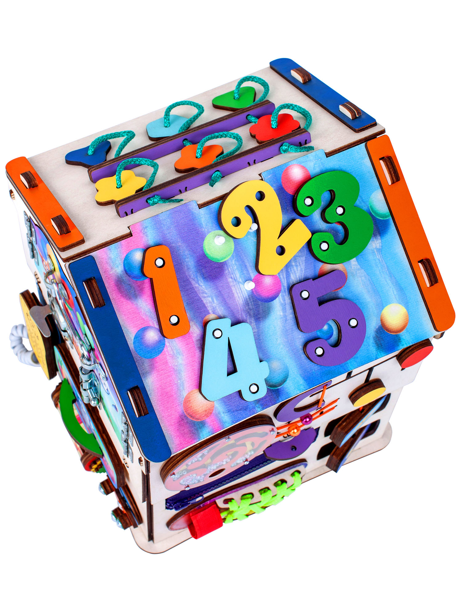 Бизиборд Jolly Kids развивающий бизидом и куб 2 в 1 со светом - фото 7