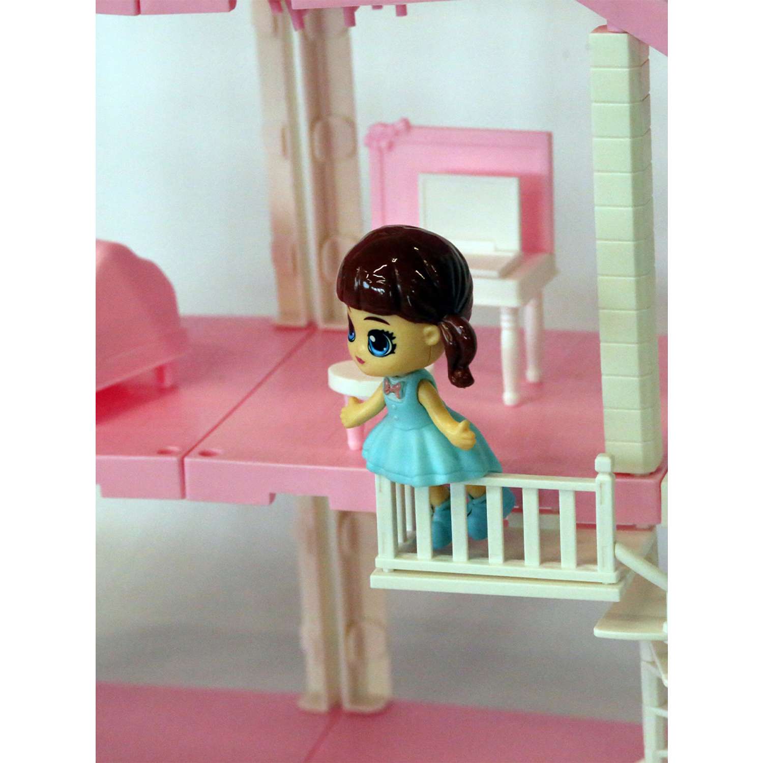 Кукольный дом SHARKTOYS двухэтажный дом с террасой и верандой в комплекте кукла 11500002 - фото 5
