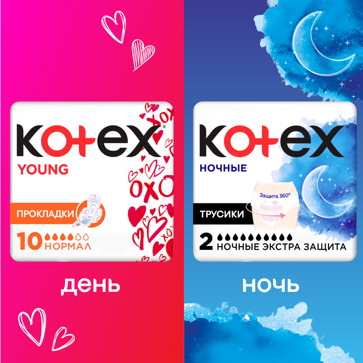 Трусики ночные Kotex для обильных выделений 2шт - фото 6