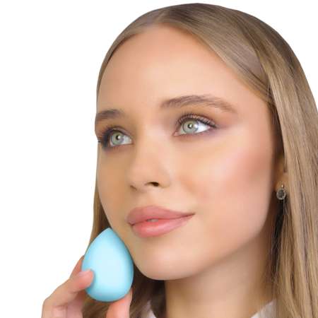 Спонж для макияжа Beauty4Life в футляре голубой