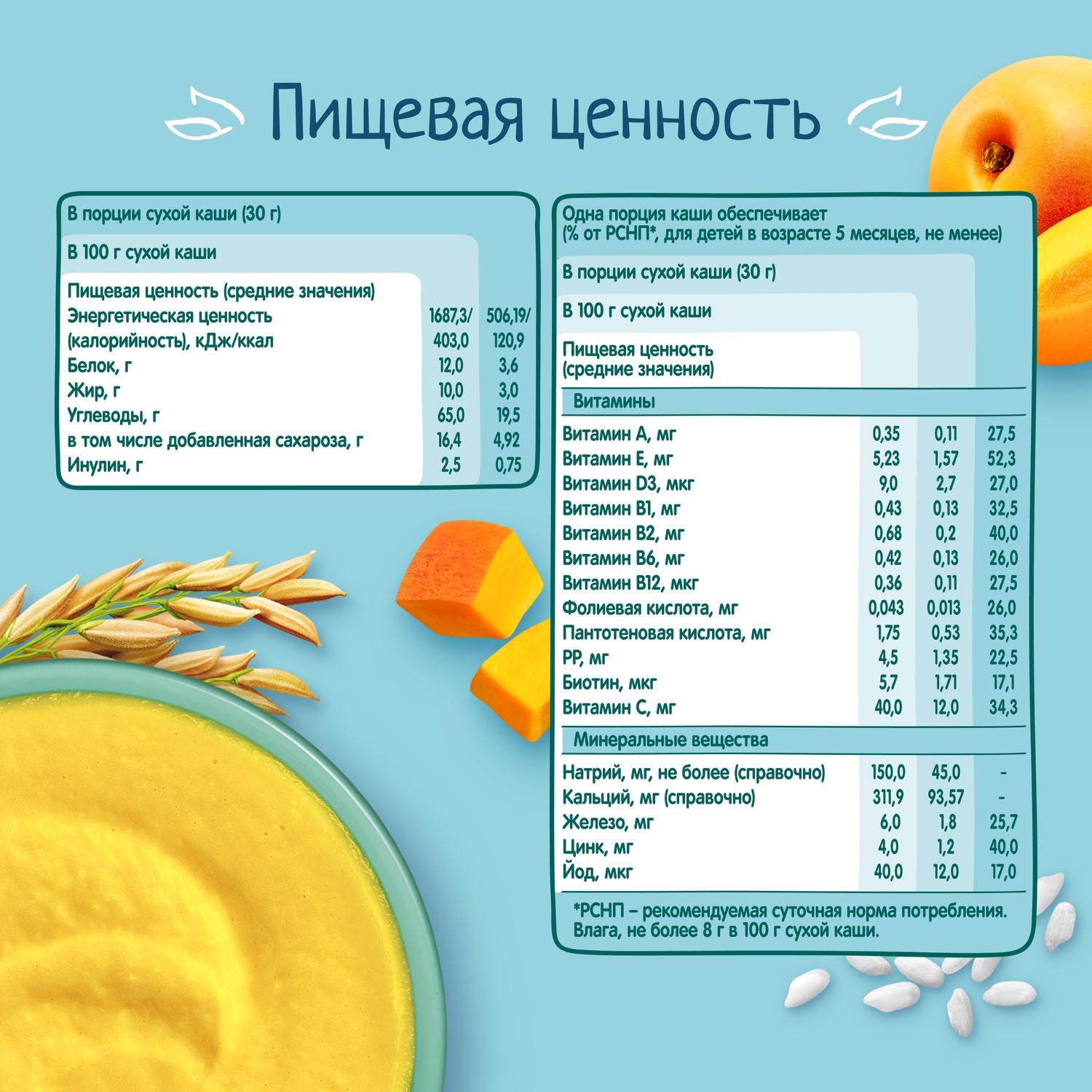 Каша молочная ФрутоНяня рис-тыква-абрикос 200г с 5месяцев - фото 8