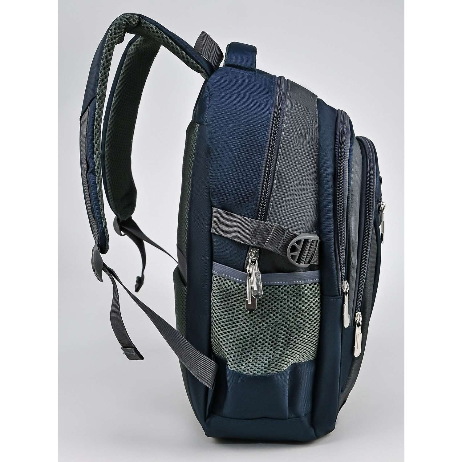 Рюкзак школьный Evoline средний темно-синий с потайным карманом EVO-325 - фото 4