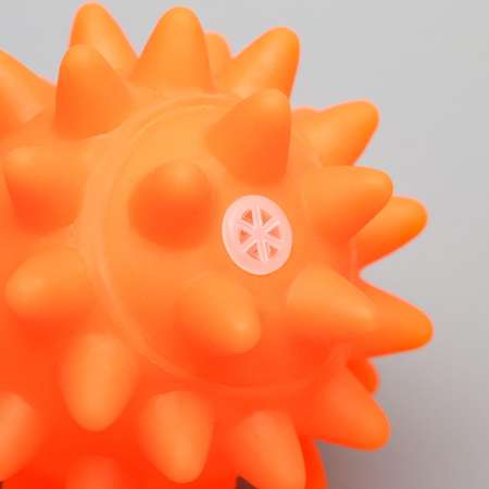 Игрушка Пижон пищащая «Мяч с шипами» для собак 6.5 см оранжевая