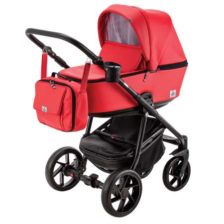 Коляска 3в1 BeBe-mobile Gusto Deluxe GU116 Красная кожа-Красная перфорированная кожа