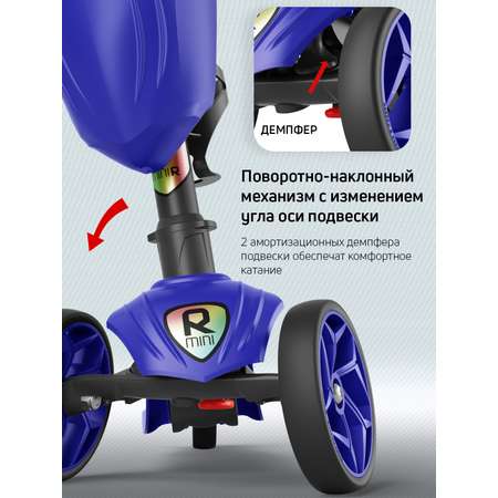 Самокат трехколесный Alfa Mini Buggy Boom с корзинкой и подстаканником синий