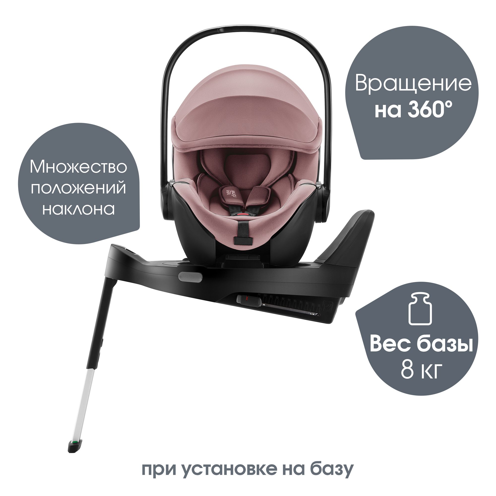 Автокресло с базой Britax Roemer Baby-safe pro Style Dusty Rose и vario base 5Z - фото 8