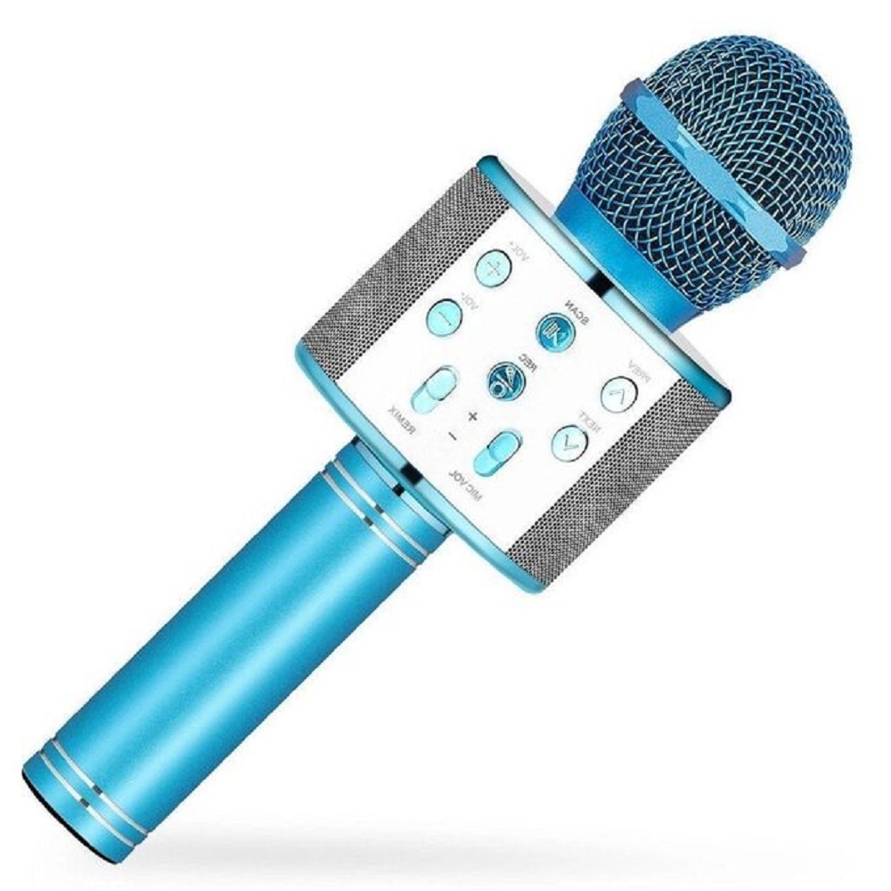 Микрофон CASTLELADY для караоке беспроводной Голубой - фото 1