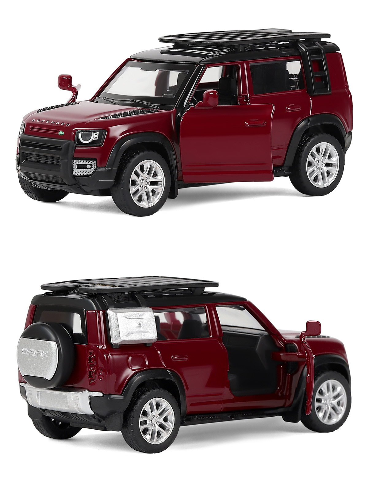 Машинка металлическая АВТОпанорама игрушка детская Land Rover Defender 110 1:43 красный JB1251476 - фото 6