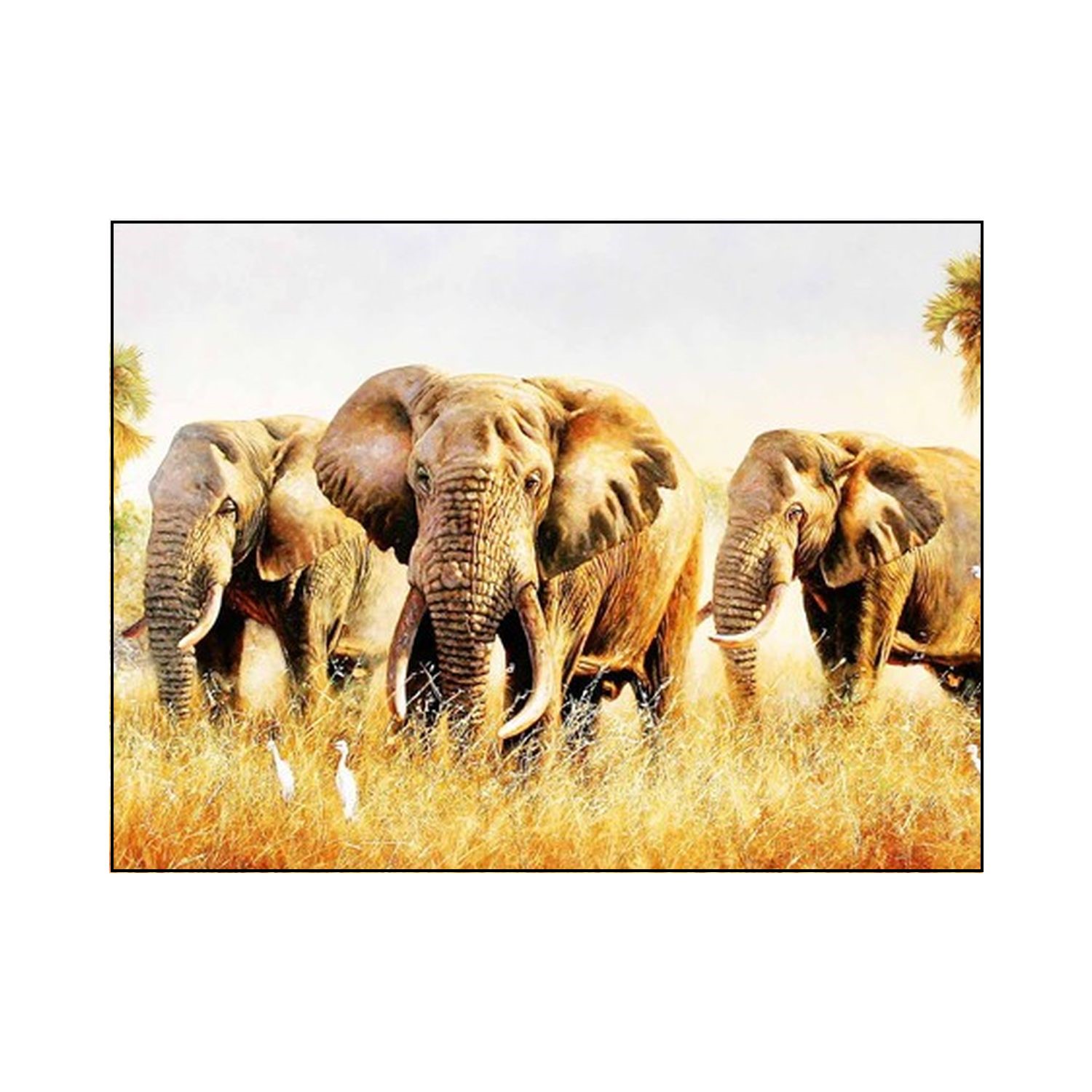 Алмазная мозаика Seichi Африканские слоны 50х65 см - фото 2