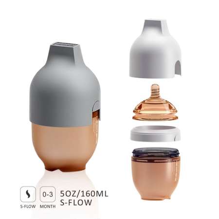 Бутылочка антиколиковая HEORSHE Ultra Wide Neck Baby Bottle 160 мл от 0 месяцев серая