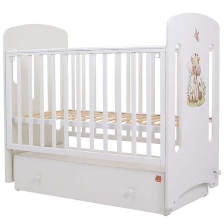 Детская кроватка Топотушки Каролина Малыши прямоугольная, поперечный маятник (белый)