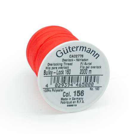Нитки Guttermann оверлочные текстурированные полиэстер Bulky-Lock 160/2000 м 1 шт 730805 156 красный