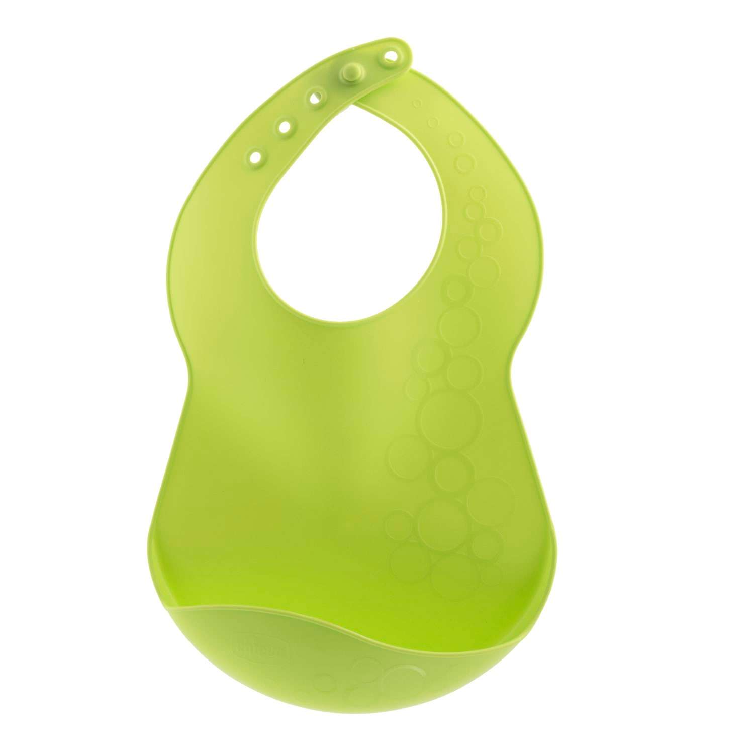 Нагрудник детский CHICCO для кормления flexy пластиковый с кармашком и застежкой зеленый - фото 2