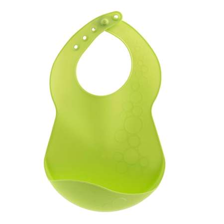 Нагрудник детский CHICCO для кормления flexy пластиковый с кармашком и застежкой зеленый