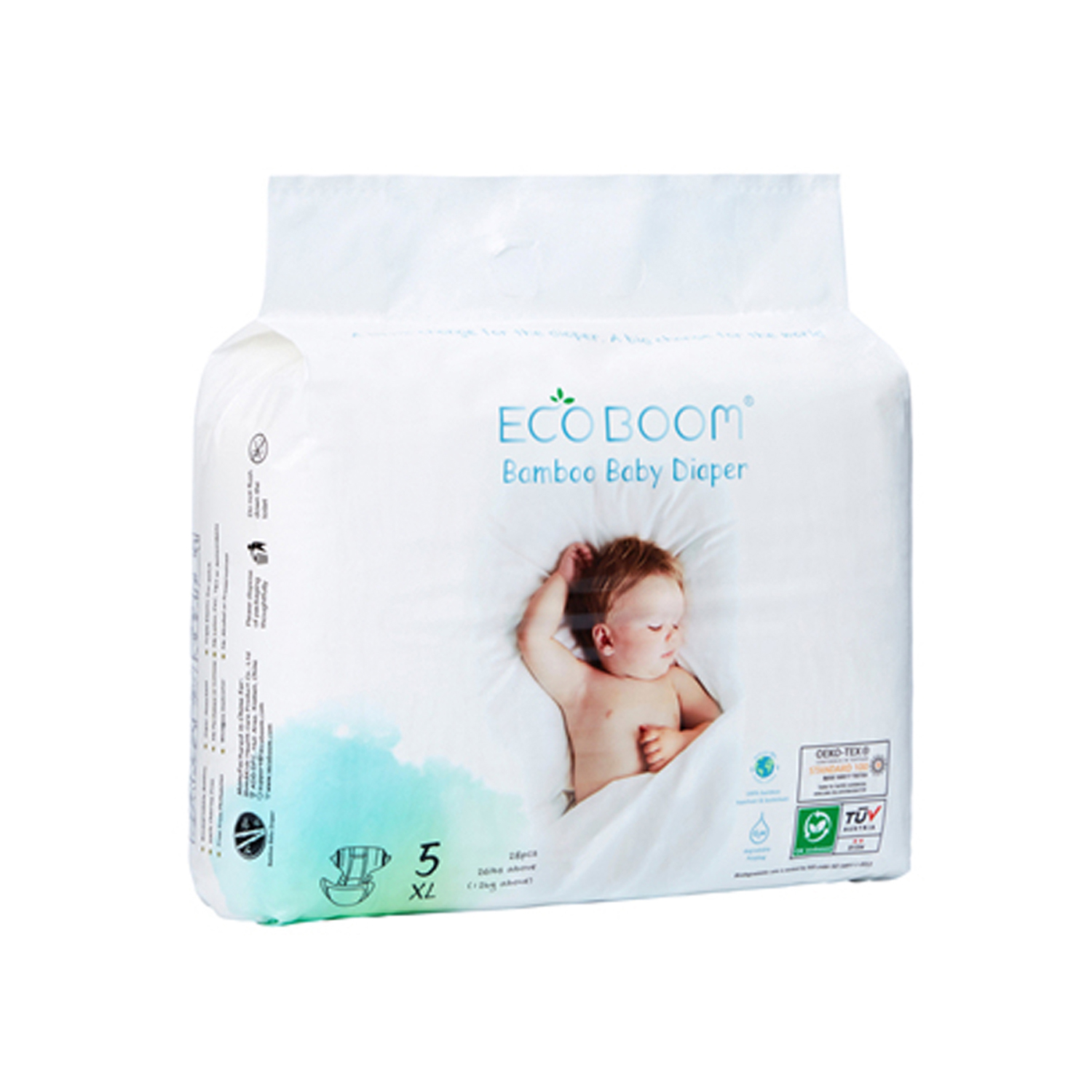 Бамбуковые подгузники детские ECO BOOM размер 5/XL для детей весом 12 кг. и более 28 шт - фото 2