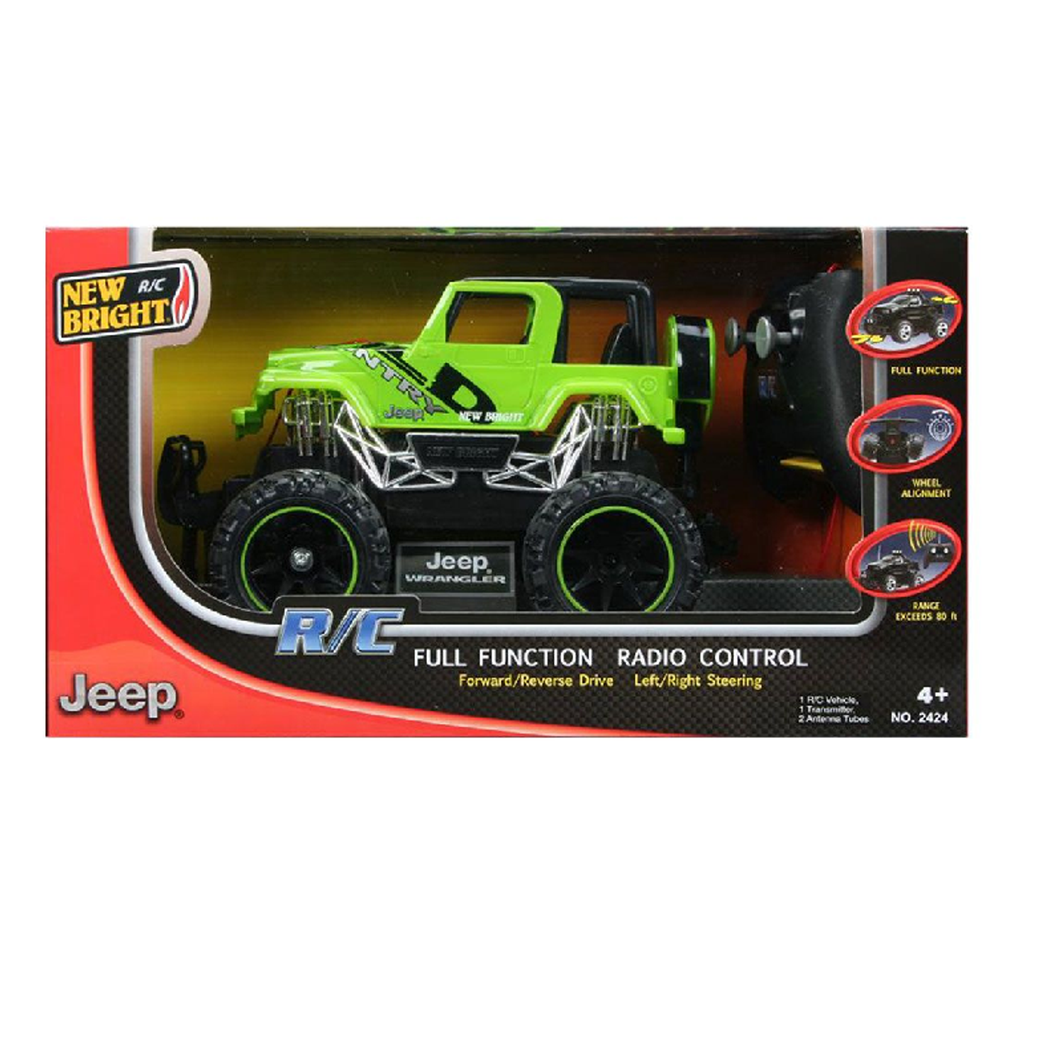 Машина р/у New Bright Jeep Wrangler (зелёный) 1:24 - фото 2