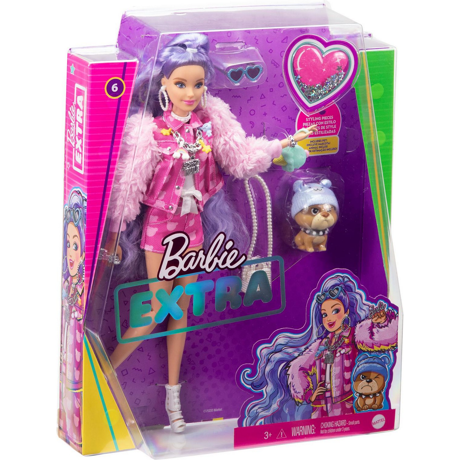 Кукла Barbie Экстра Милли с сиреневыми волосами GXF08 купить по цене 2199 ₽  в интернет-магазине Детский мир