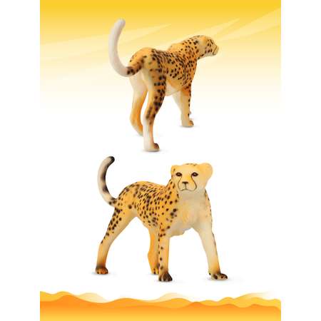 Фигурка животного ДЖАМБО Леопард эластичный с шероховатостями