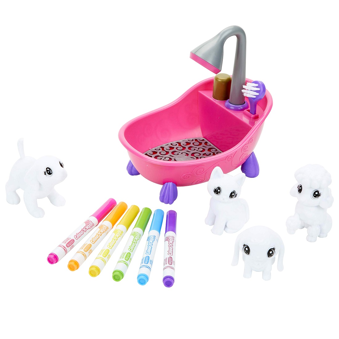 Набор фигурок CRAYOLA Washimals для раскрашивания с ванной - фото 1