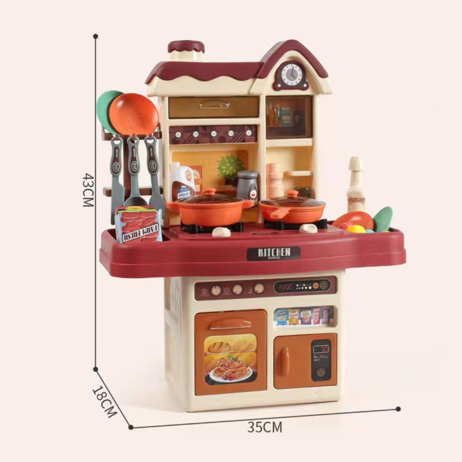 Интерактивная детская кухня SHARKTOYS со светом паром звуками посудой продуктами 21 предмет - фото 11