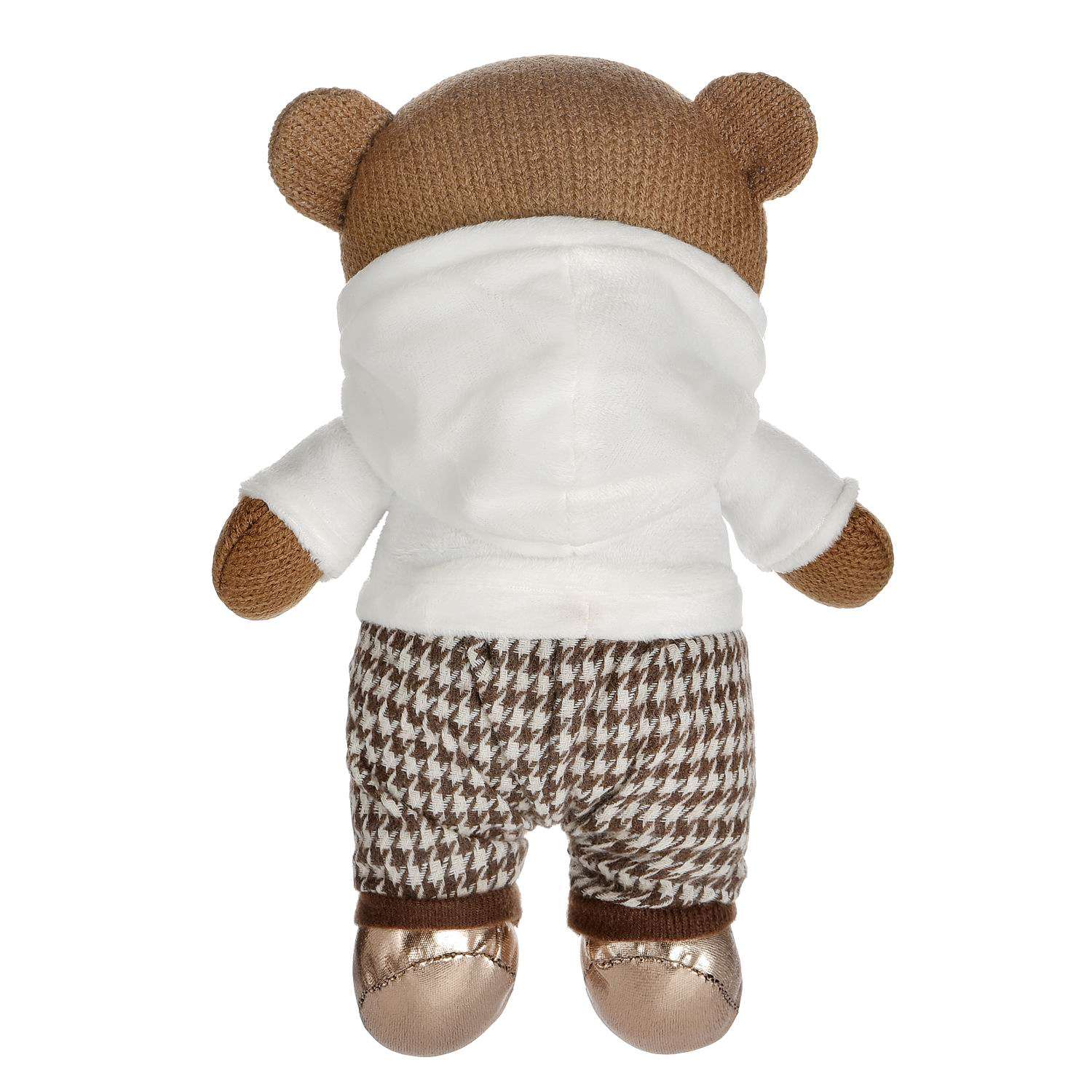 Мягкая игрушка Knitted ABTOYS Мишка вязаный мальчик в белом худи 22см - фото 3