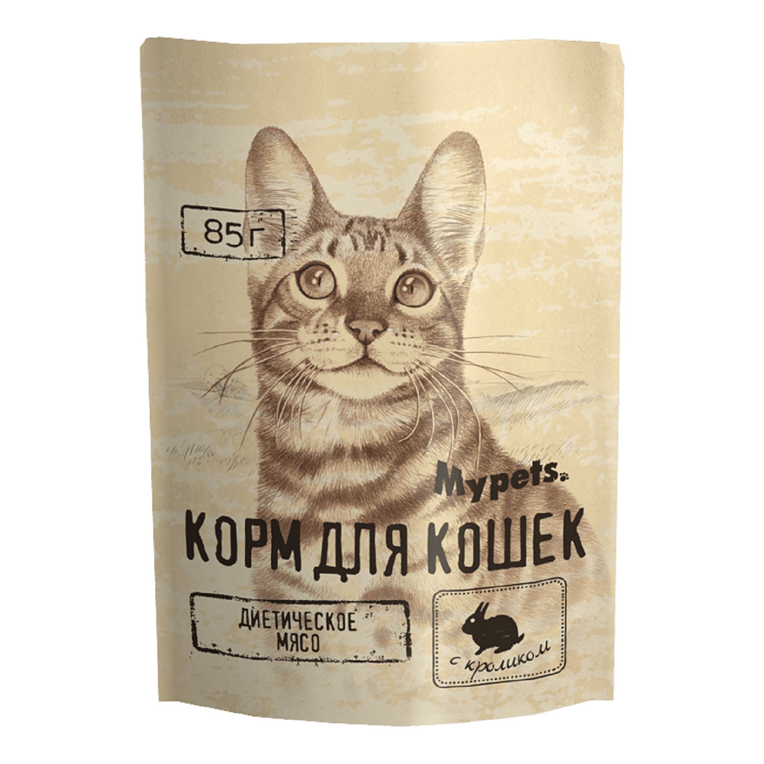 Влажный корм для кошек Mypets 0.085 кг кролик (полнорационный) - фото 1