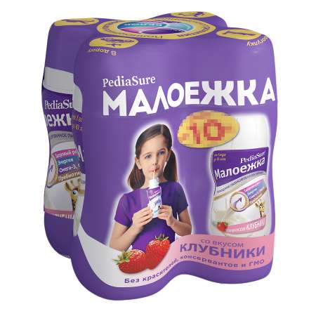 Набор смесей Similak PediaSure Малоежка клубника 200мл*4шт с 1года