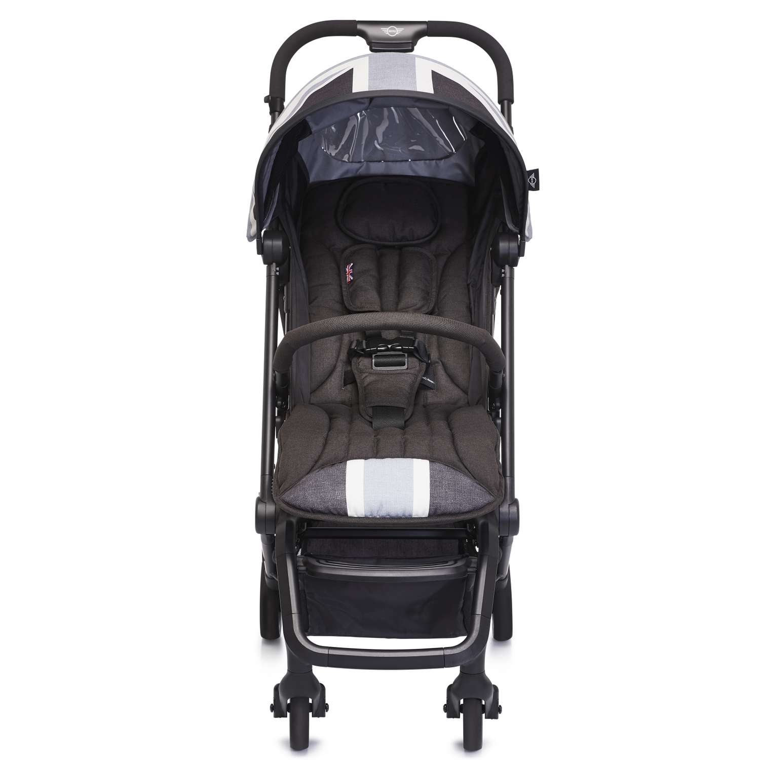 Коляска Easywalker Mini Buggy XS Union Jack Vintage с бампером Black White - фото 2