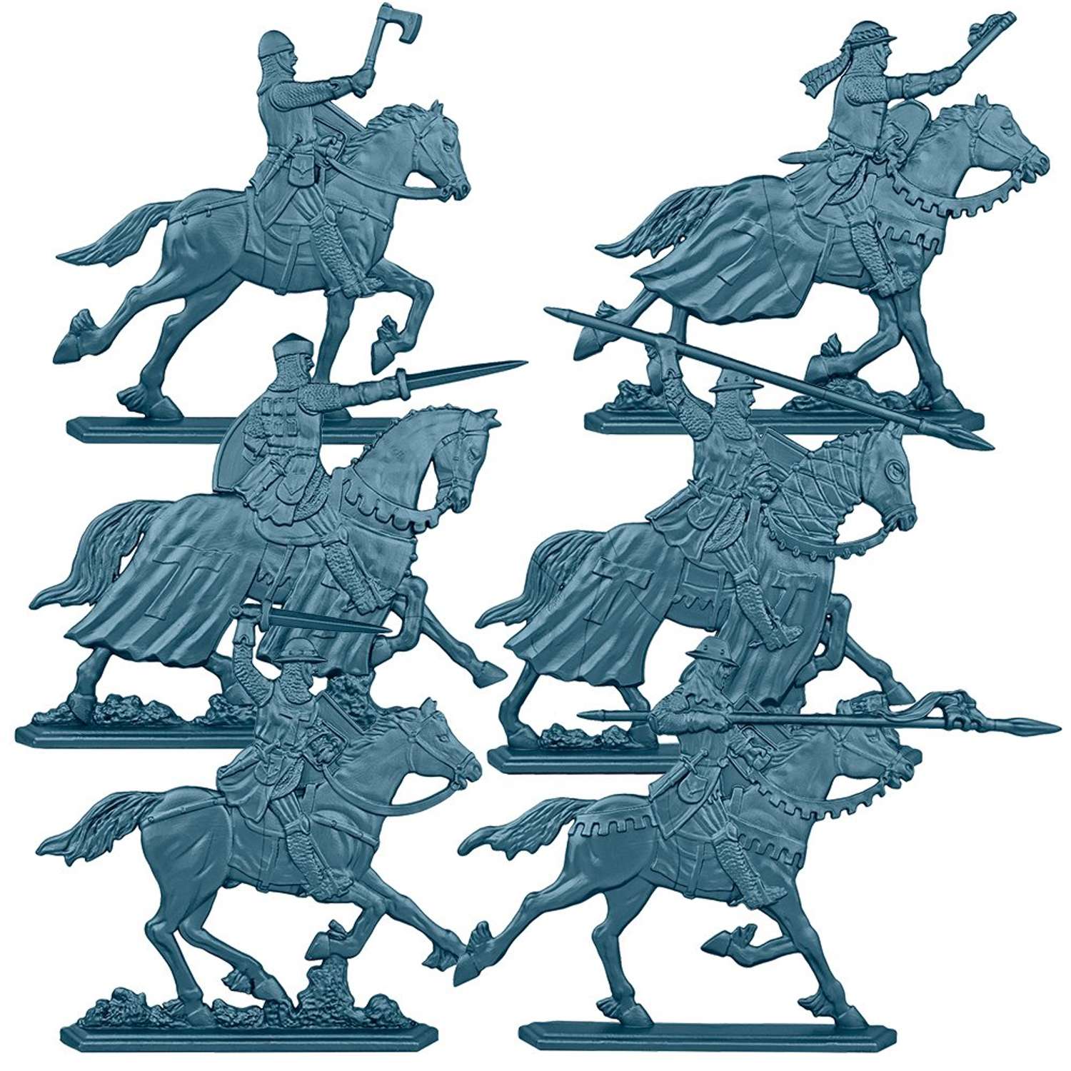 Набор солдатиков Воины и Битвы Конные сержанты цвет синий металлик - фото 1