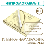 Клеенка подкладная INSEENSE наматрасник с резинкой 0.7*1 м с тесьмой