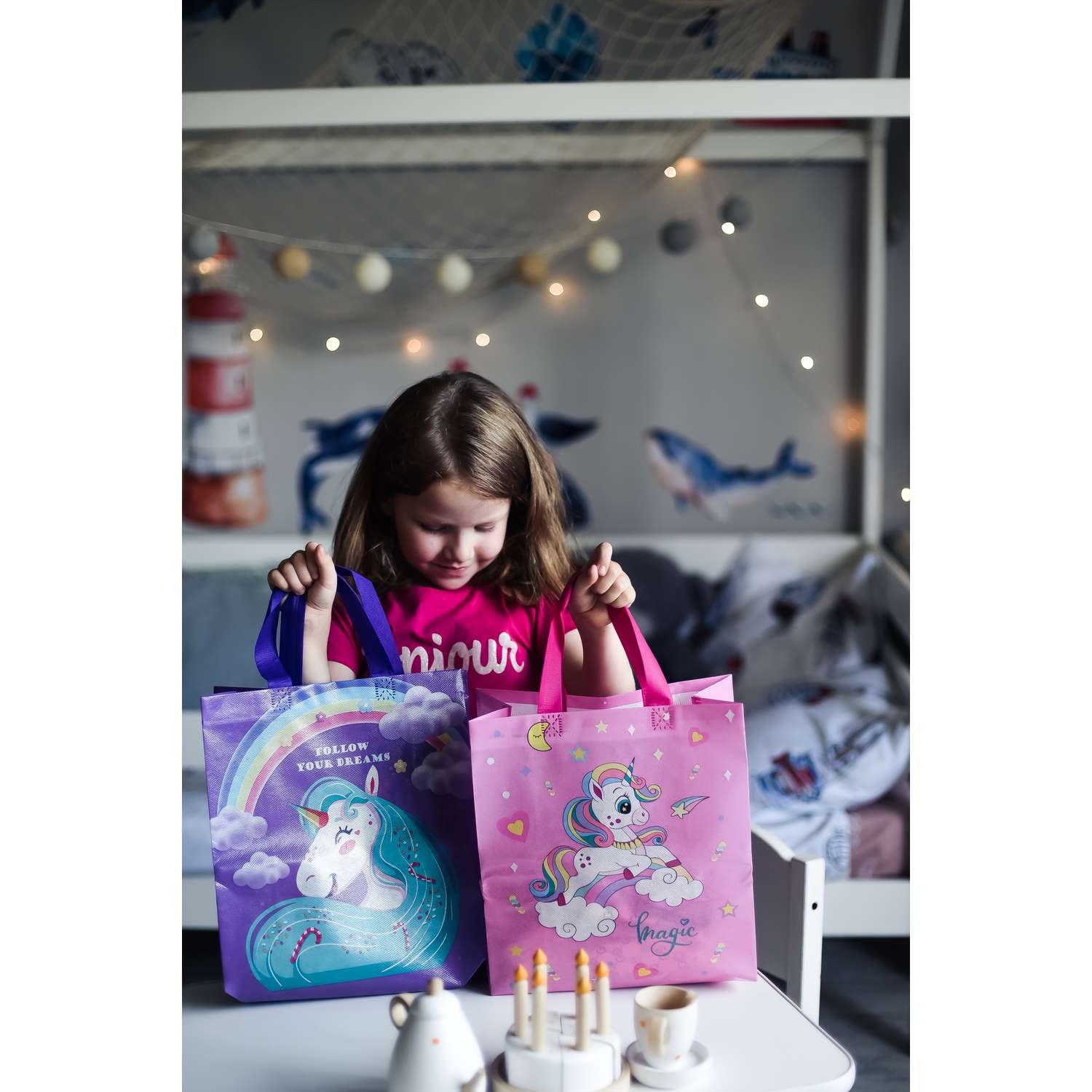 Подарочные пакеты для детей LATS 4 штуки День Рождения + единороги - фото 4