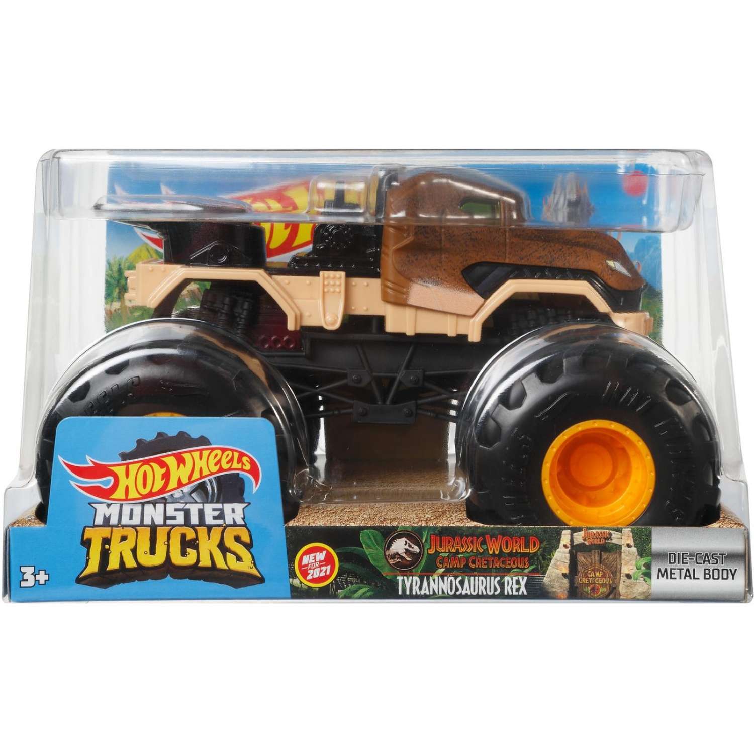 Машинка Hot Wheels Monster Trucks Тираннозавр Рекс большой GWK96 FYJ83 - фото 1