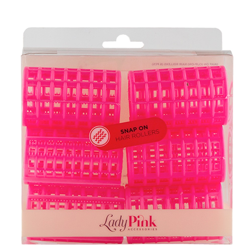 Бигуди Lady Pink с зажимом D 42 розовые 6 шт - фото 1