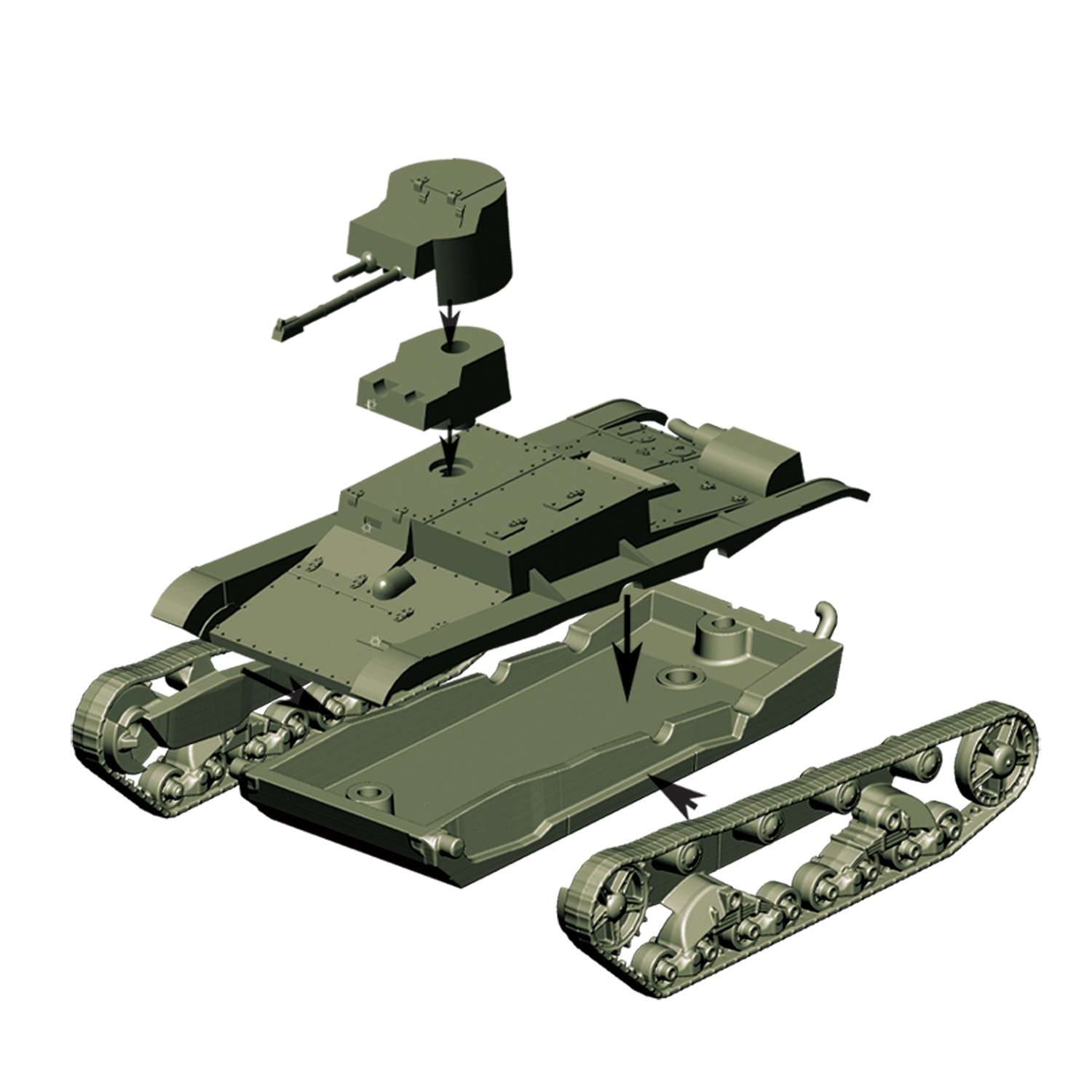 Модель для сборки Звезда Советский огнеметный танк Т-26 6165 - фото 4
