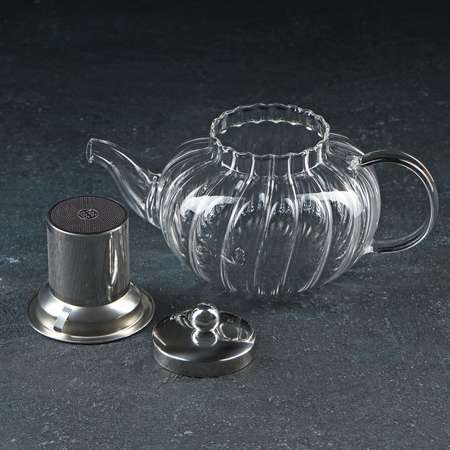 Чайник Sima-Land стеклянный заварочный с металлическим ситом «Джеки» 700 мл 21×13 5×11 см