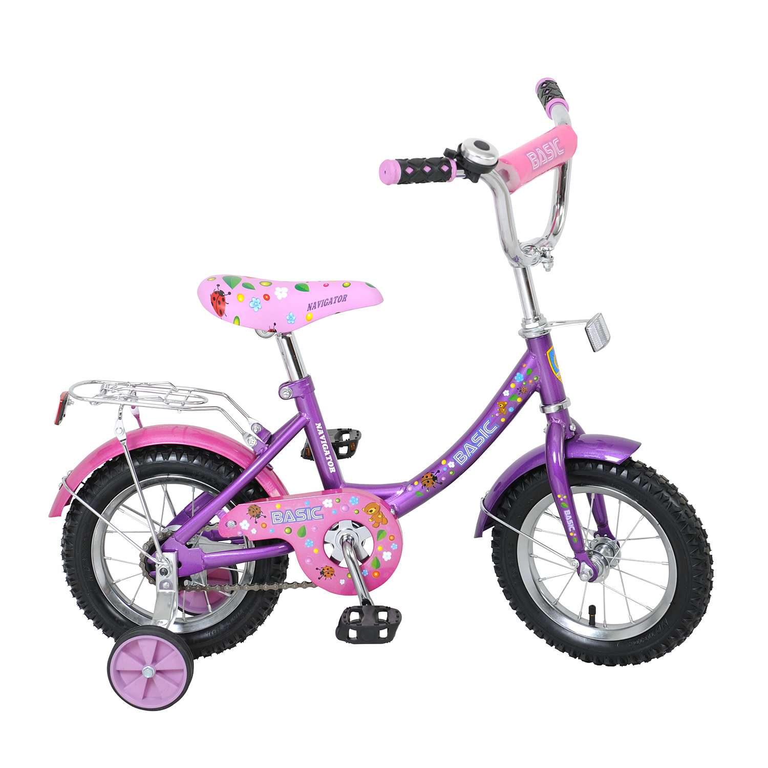 Велосипед Navigator Basic 12 дюймов Розово-фиолетовый ВН12063Н - фото 1