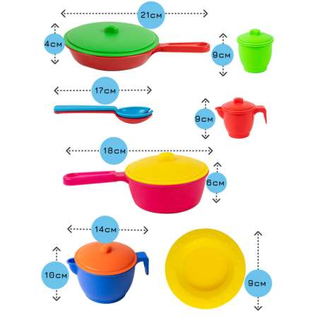 Набор игрушечной посуды TOY MIX Детский развивающий игровой с пластиковой корзине