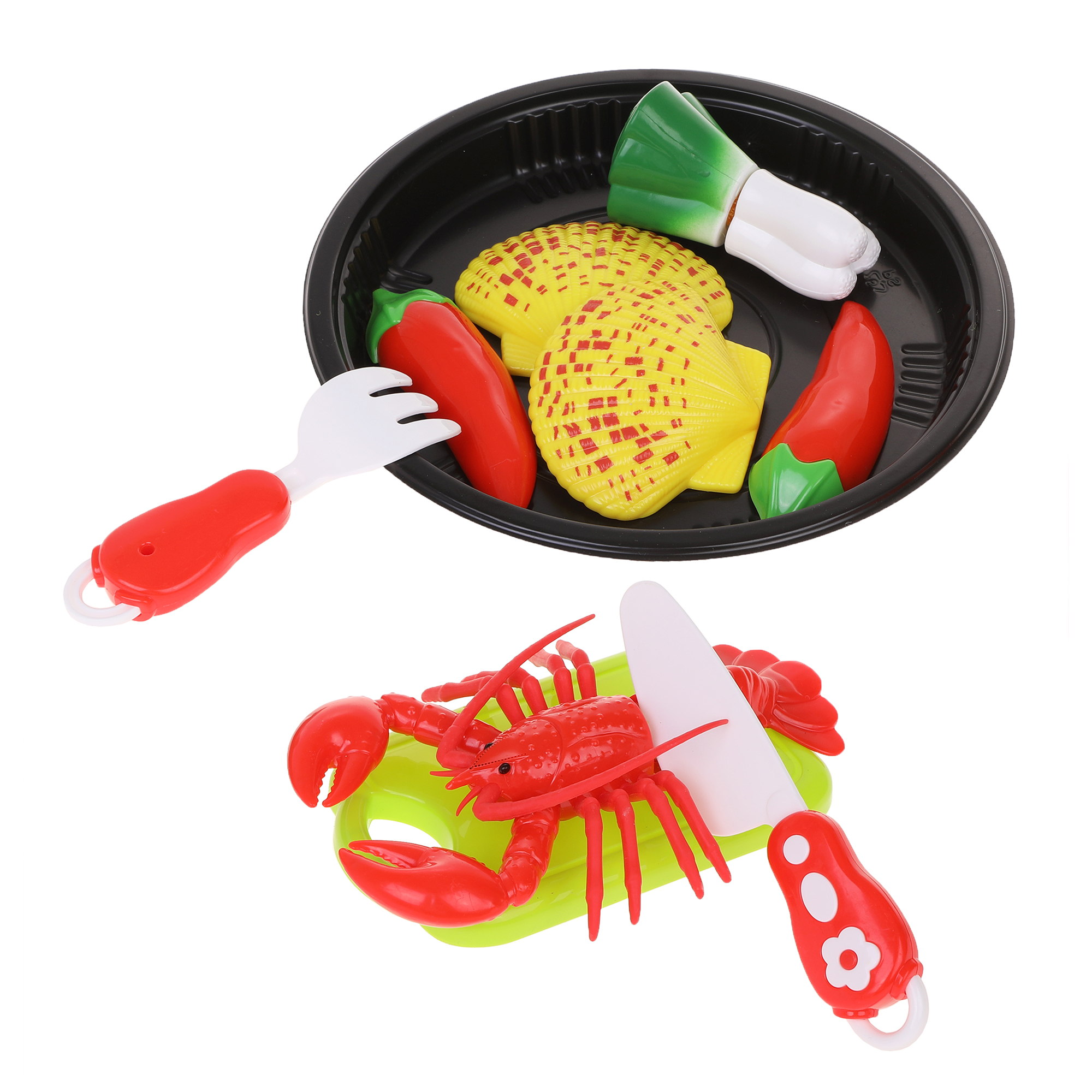 Игровой набор с продуктами Mary Poppins морепродукты и овощи на липучке. Учимся готовить - фото 1