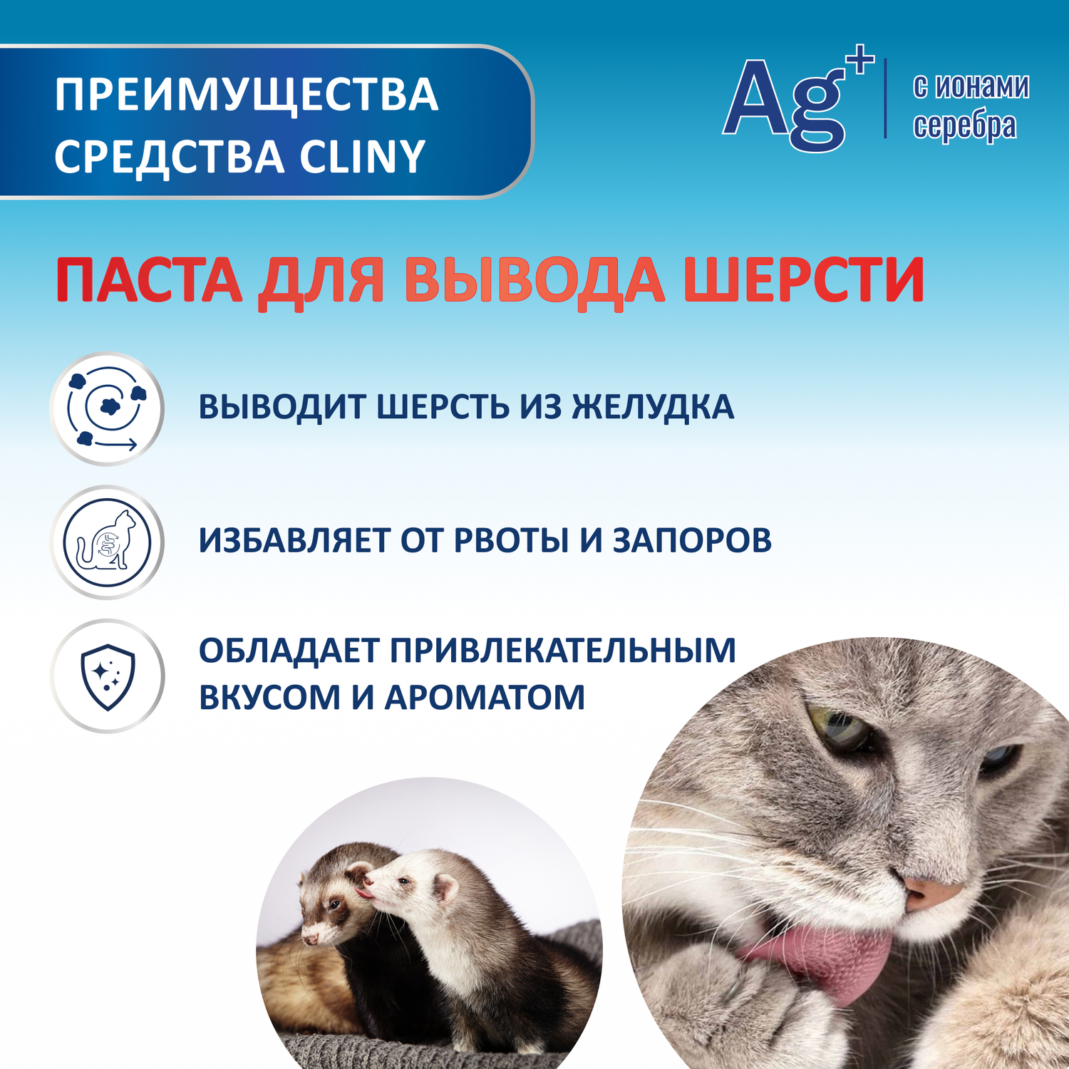 Паста для вывода шерсти Cliny лосось 30мл купить по цене 313 ₽ с доставкой  в Москве и России, отзывы, фото