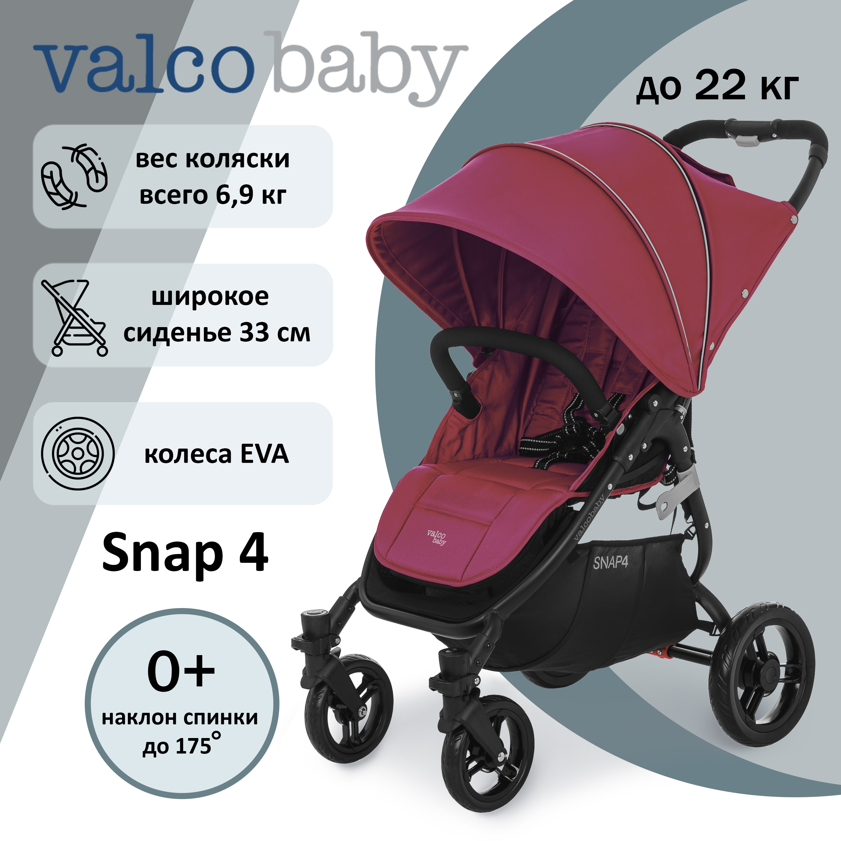 Прогулочная коляска Valco Baby Snap 4 Wine - фото 2