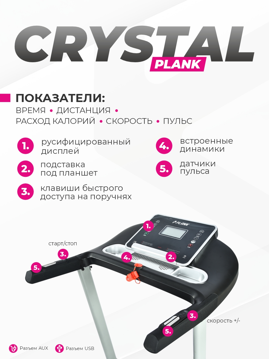 Беговая дорожка Plank CRYSTAL - фото 5