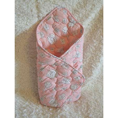 Конверт-одеяло малышу розовое Засыпашки утепленное с застежкой хлопок 100%