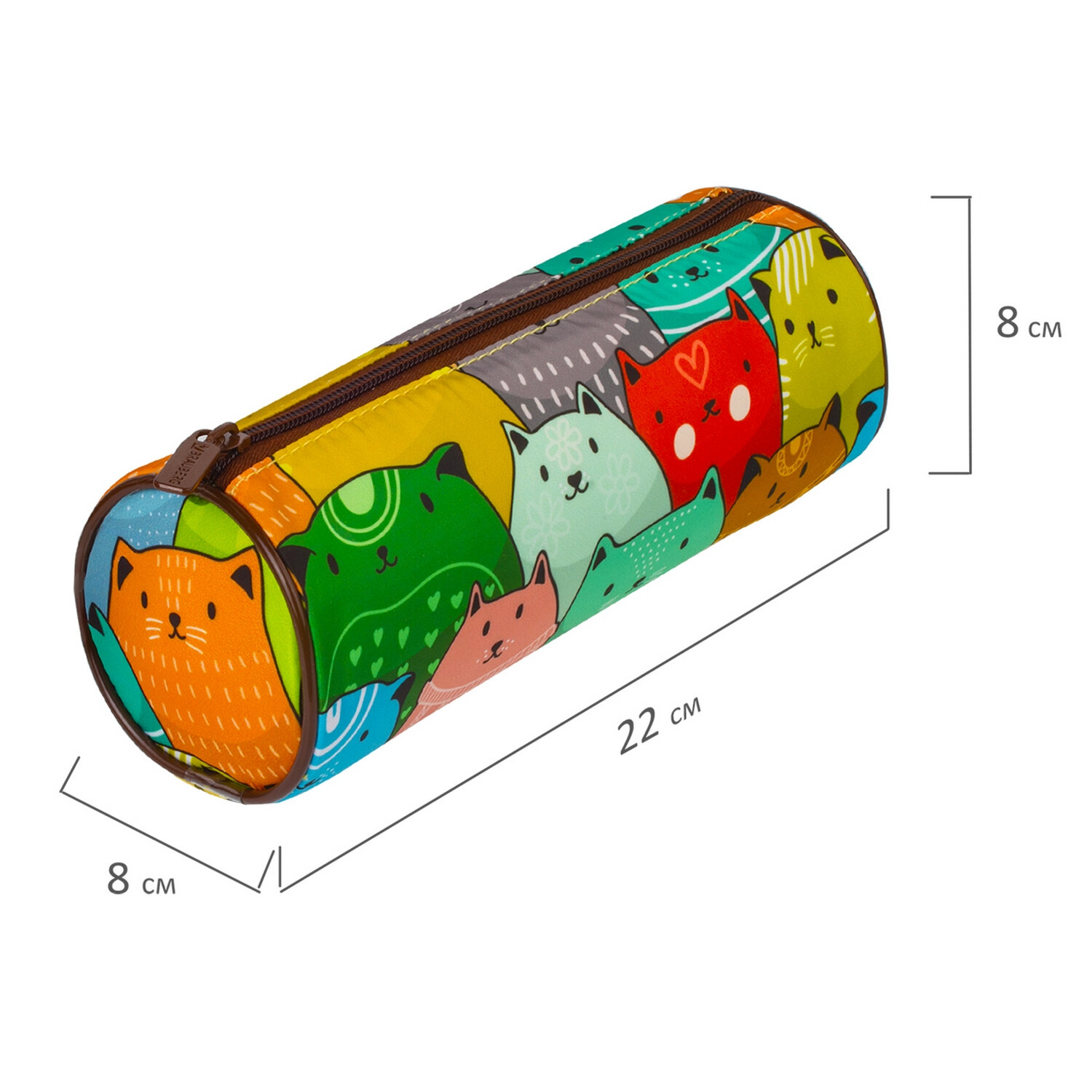 Пенал-тубус Brauberg с эффектом Soft Touch мягкий Cats - фото 15